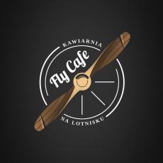 Powiększ zdjęcie: Logo kawiarni Fly Cafe w Bielsku-Bialej przedstawiajace obręcz wygladajacą jak śmiglo samolotu.