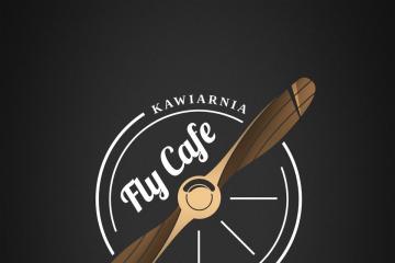 Logo kawiarni Fly Cafe w Bielsku-Bialej przedstawiajace obręcz wygladajacą jak śmiglo samolotu.