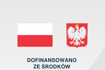 Plakat promujący Program Opieka Wytchnieniowa edycja 2021 przedstawiający flagę i godło Polski oraz nazwę i wartość projektu
