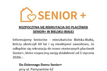 Rekrutacja do placówek Senior+ w Bielsku-Białej fotografia informacji